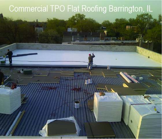 Commercial TPO Flat Roof for commercial building in Barrington